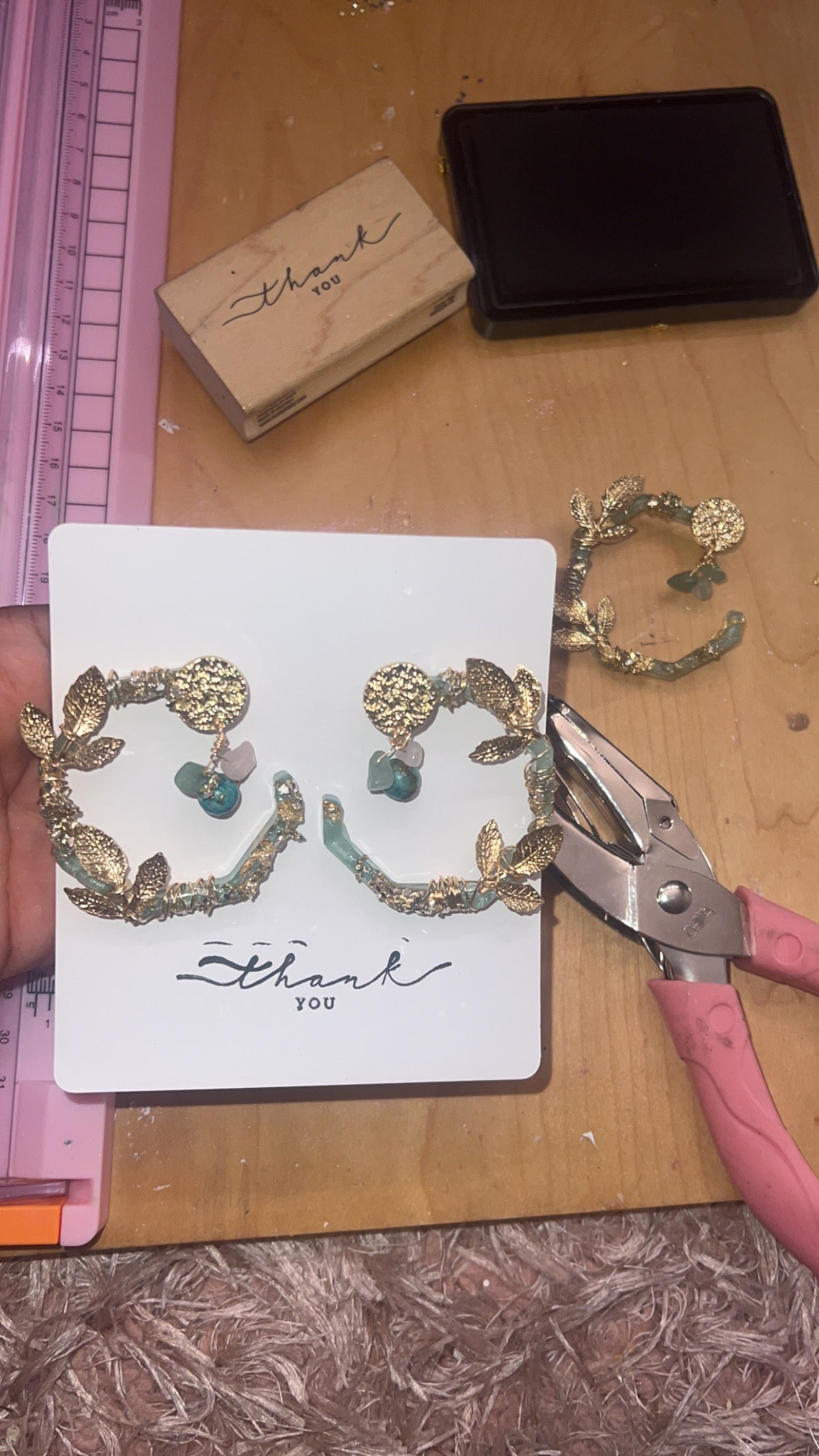 Jade hoop earrings