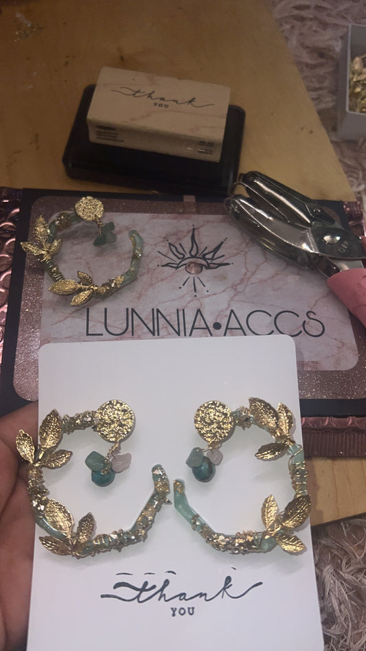 Jade hoop earrings